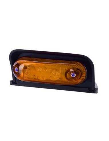 Luz de gálibo LED ovalada, de esquina 12/24V blanco, ámbar, rojo, IP68 homologado R1 A SM1