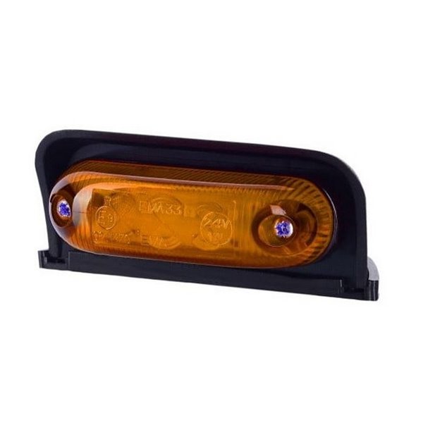 Luz de gálibo LED ovalada, de esquina 12/24V blanco, ámbar, rojo, IP68 homologado R1 A SM1