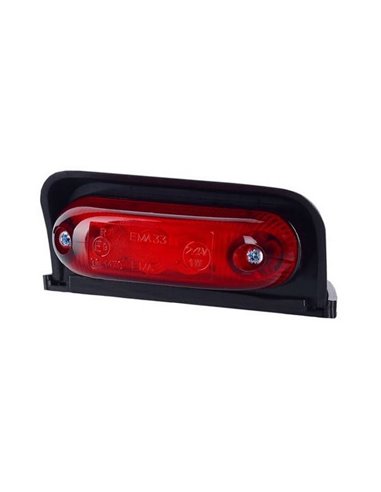 Feu d'angle ovale à LED, 12/24 V, blanc, ambre, rouge, homologué IP68 R1 A SM1