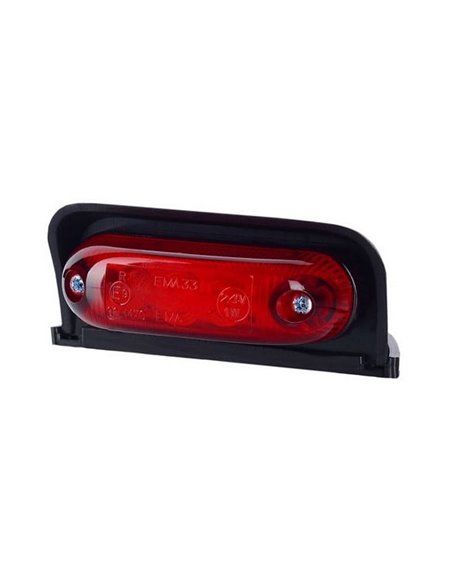 Feu d'angle ovale à LED, 12/24 V, blanc, ambre, rouge, homologué IP68 R1 A SM1