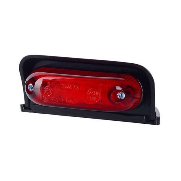 Luz de canto LED oval, 12/24 V branca, âmbar, vermelha, com aprovação IP68 R1 A SM1