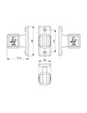 Piloto de gálibo LED, brazo recto 12/24V IP68 sin mano homologado A R1