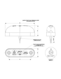 Feu de gabarit ovale à LED, blanc, ambre, rouge 12/24V IP68 A 2