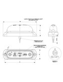 Piloto de gálibo LED ovalado con soporte de goma 12/24V IP68 homologado R1 A SM1