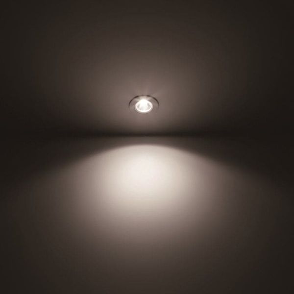 Pacote de 3 downlights redondos de embutir DIVE 5W 2700K IP65, brancos, Ø85mm ambiente | LeonLeds