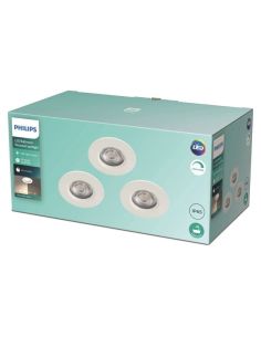 Pack 3 downlights empotrables redondos DIVE 5W 2700K IP65 blanco Ø85mm | LeonLeds 2