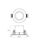 Pack 3 downlights empotrables redondos DIVE 5W 2700K IP65 blanco Ø85mm medidas | LeonLeds