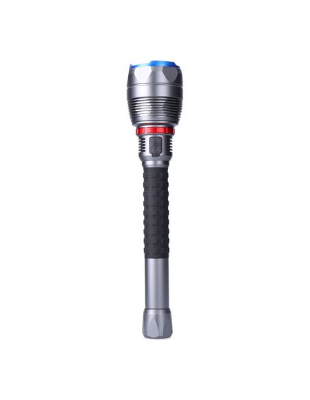 Linterna LED recargable 23000 lm con zoom e indicador de carga USB-C | Power Bank | 5 modos de luz | Largo alcance IP67