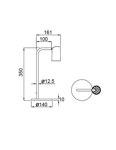 Candeeiro de mesa SAL, acabamento preto e dourado, pequeno e grande
