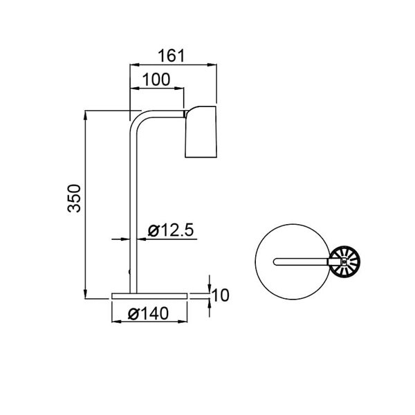 Lámpara de Sobremesa SAL, acabado en negro y oro, pequeño y grande