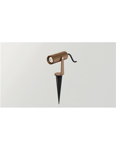 Projetor LED para exterior SKIP SPOT, ângulo de feixe de 19º, 5,5 W IP65 cinza ou ferrugem em 2700 K ou 3000 K 620 lm/660 lm