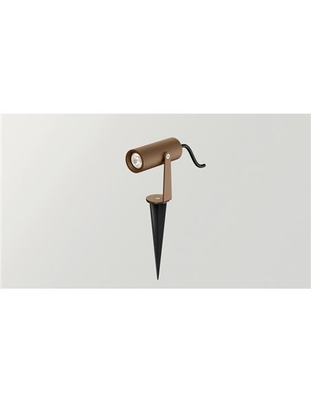 Projetor LED para exterior SKIP SPOT, ângulo de feixe de 19º, 5,5 W IP65 cinza ou ferrugem em 2700 K ou 3000 K 620 lm/660 lm