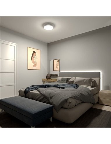 Plafón de Techo LED Ultra Eficiente blanco FLETA 10W, 2700K/4000K