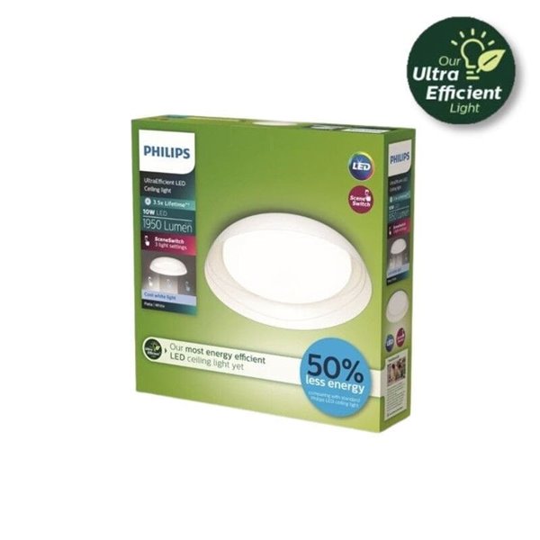 Plafón de Techo LED Ultra Eficiente blanco FLETA 10W, 2700K/4000K