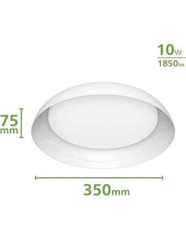 Plafonnier LED ultra efficace FLETA 10W blanc, 2700K/4000K