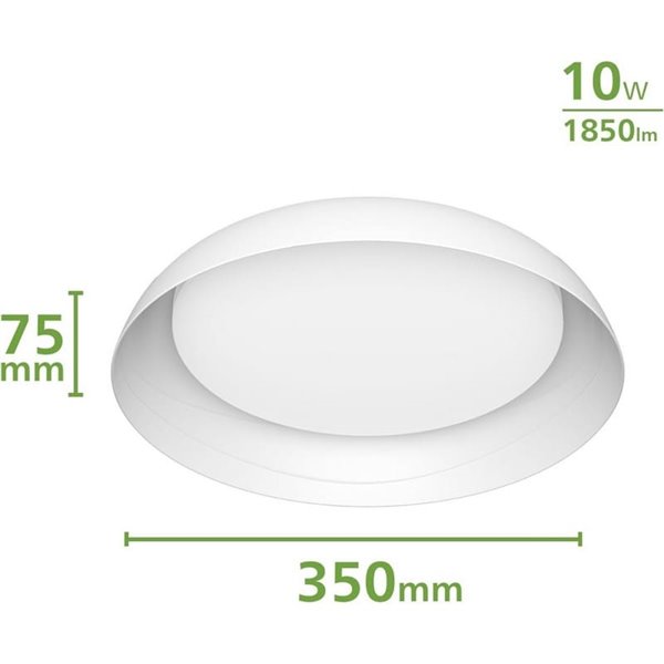 Plafón de Techo LED Ultra Eficiente blanco FLETA 10W, 2700K/4000K