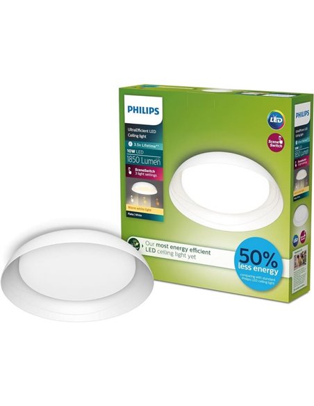 Plafon LED branco ultra eficiente FLETA 10W, 2700K/4000K