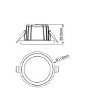 Downlight empotrable LED 10W TAMPA, blanco, 950Lm, CTT (2700K,3200K,4000K), corte 95mm, 75º, IP65