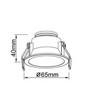 Aro empotrable redondo LED 6W SUNSET blanco/negro/oro, corte 55mm