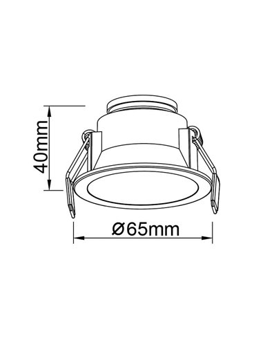 Encastré LED rond 6 W SUNSET blanc/noir/doré, découpe 55 mm