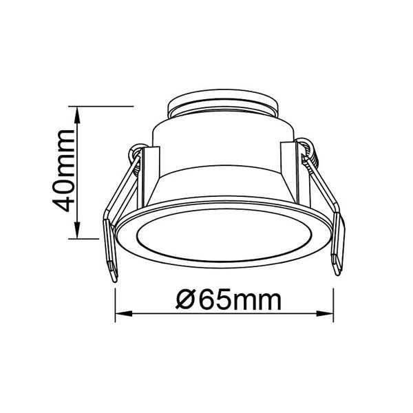 Encastré LED rond 6 W SUNSET blanc/noir/doré, découpe 55 mm