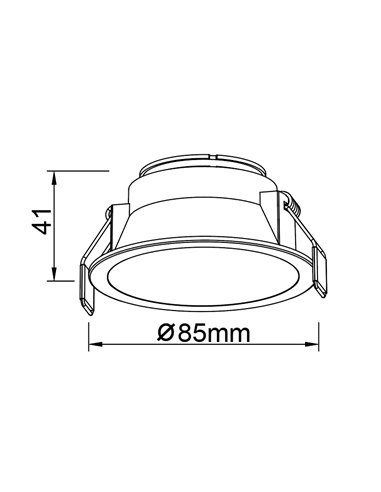 Anneau encastré LED SUNSET 10 W, blanc/noir/doré, découpe 75 mm