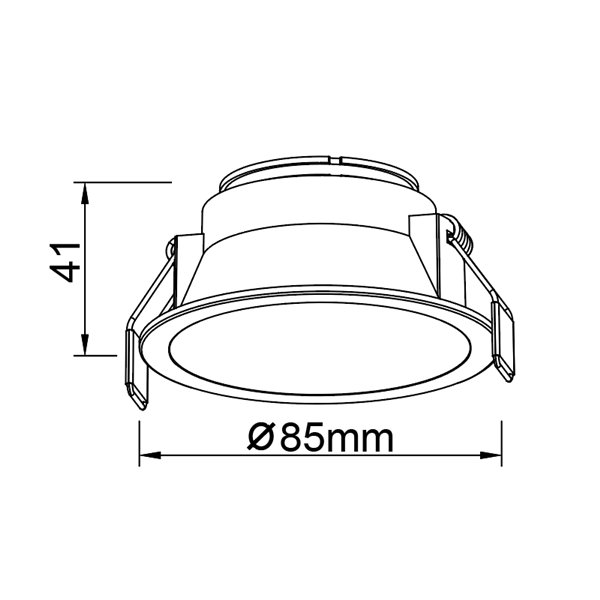 Anel embutido LED SUNSET 10W, branco/preto/dourado, recorte de 75 mm