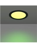Downlight LED empotrable negro RGB+TW Ø168mm negro FUEVA 6-Z, IP44, CTT (2700K-4000K-6500K), 9,5W 1150Lm