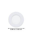 Downlight LED empotrable blanco FUEVA 6, CCT (2700K-4000K-6500K), 3,7W 450Lm, Ø88mm, IP20
