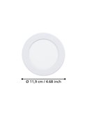 Downlight LED Ø119 blanc FUEVA 6, CCT (2700K-4000K-6500K), 6,3W 720Lm, IP20