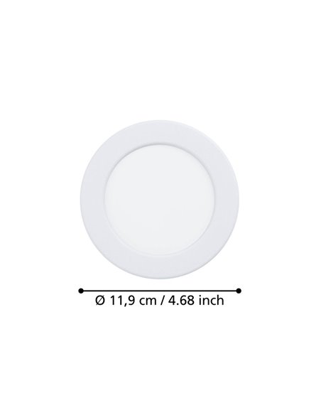 Downlight LED portátil Ø119 branco FUEVA 6, CCT (2700K-4000K-6500K), 6,3W 720Lm, IP20