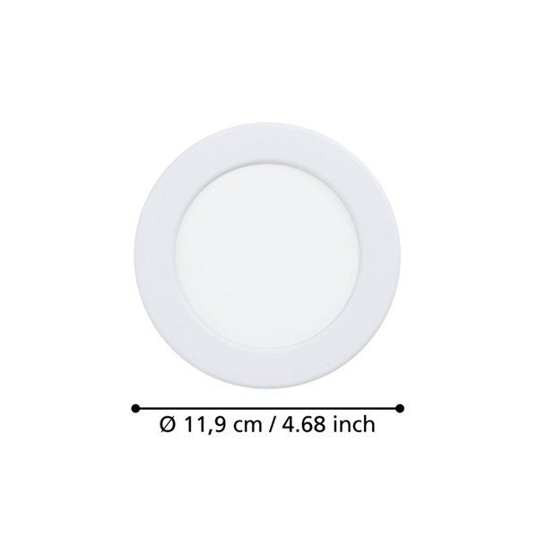Downlight empotrable LED Ø119 blanco FUEVA 6, CCT (2700K-4000K-6500K), 6,3W 720Lm, IP20