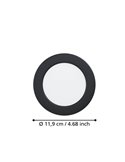Downlight empotrable LED Ø119 negro FUEVA 6, CCT (2700K-4000K-6500K), 6,3W 720Lm, IP20
