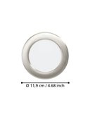 Downlight empotrable LED Ø119 niquel mate FUEVA 6, CCT (2700K-4000K-6500K), 6,3W 720Lm, IP20