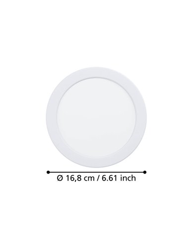 Downlight empotrable LED Ø168mm blanco FUEVA 6, CCT (2700K-4000K-6500K), 10,5W 1200Lm, IP20