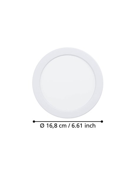 Downlight LED blanc Ø168mm FUEVA 6, CCT (2700K-4000K-6500K), 10,5W 1200Lm, IP20