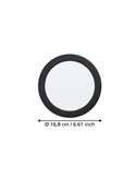 Downlight empotrable LED Ø168mm negro FUEVA 6, CCT (2700K-4000K-6500K), 10,5W 1200Lm, IP20