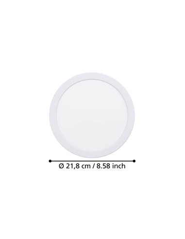 Downlight LED empotrable Ø216mm blanco FUEVA 6, CCT (2700K-4000K-6500K), 18,5W 2100Lm, IP20