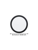 Downlight LED empotrable Ø216mm negro FUEVA 6, CCT (2700K-4000K-6500K), 18,5W 2100Lm, IP20