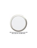 Downlight LED empotrable Ø216mm níquel mate FUEVA 6, CCT (2700K-4000K-6500K), 18,5W 2100Lm, IP20