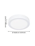 Downlight LED de superficie para baño Ø165mm FUEVA 6, blanco, 7,5W 1000Lm CCT (2700K-4000K-6500K), IP44