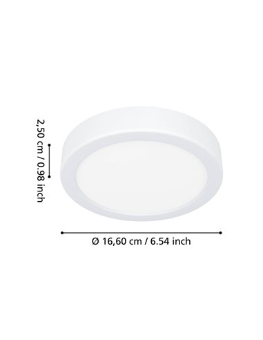 Spot encastrable LED FUEVA 6 pour salle de bain, Ø 165 mm, blanc, 7,5 W, 1 000 lm, CCT (2 700 K-4 000 K-6 500 K), IP44