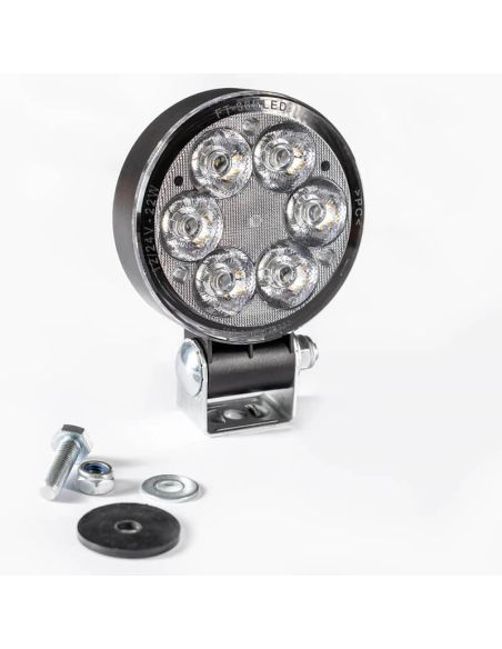Faro LED de trabajo FT-365 LED SLIM 1600Lm largo alcance 12–36V | Redondo | IP69K | Cable 1,5 m | Homologado EMC R10