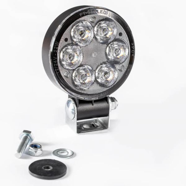 Faro LED de trabajo FT-365 LED SLIM 1600Lm largo alcance 12–36V | Redondo | IP69K | Cable 1,5 m | Homologado EMC R10