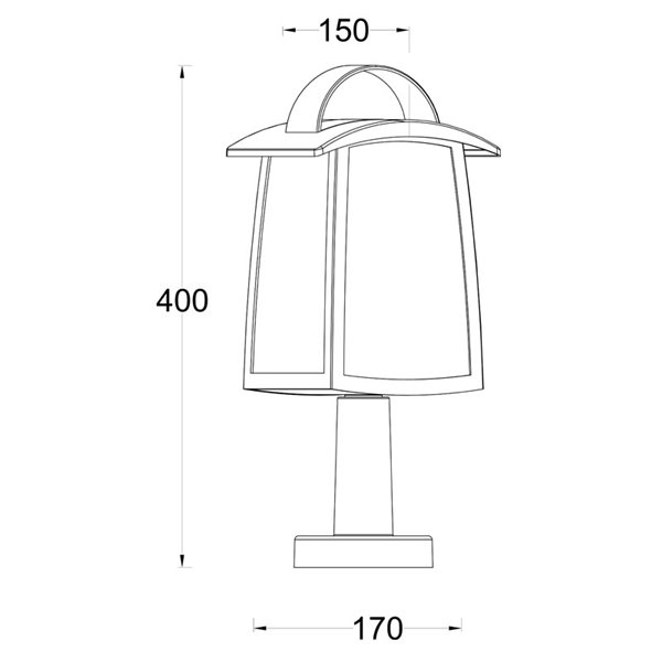 Lampadaire d'extérieur KELSEY avec poignée, verre transparent E27