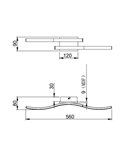 Plafón de techo LED ROUTE 2 tiras 56cm 5W 2x500lm luz cálida 3000K IP20 Imitación madera