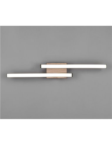 Luminária de teto LED ROUTE 2 tiras 56cm 5W 2x500lm luz quente 3000K IP20 Imitação madeira