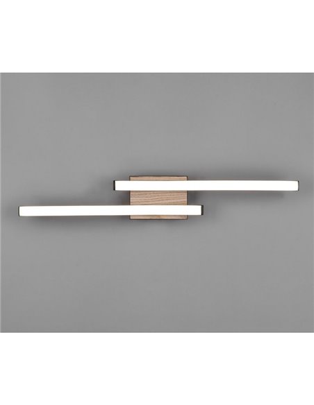 Plafonnier LED ROUTE 2 bandes 56cm 5W 2x500lm lumière chaude 3000K IP20 Imitation bois