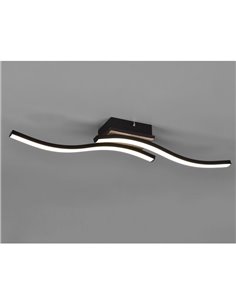 Plafonnier LED ROUTE 2 bandes 56cm 5W 2x500lm lumière chaude 3000K IP20 Imitation bois 2