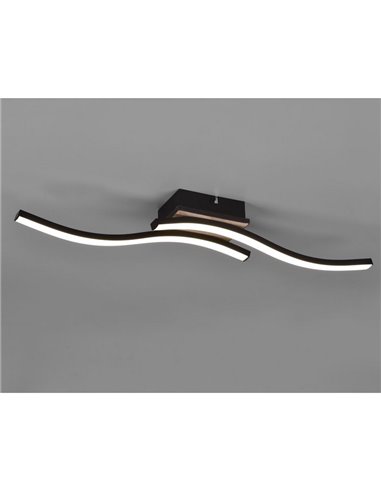 Plafón de techo LED ROUTE 2 tiras 56cm 5W 2x500lm luz cálida 3000K IP20 Imitación madera
